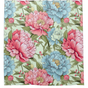 Taiwanese Peonies Shower Curtain