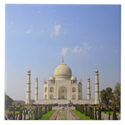 Taj Mahal a mausoleum located in Agra India Ceramic Tile