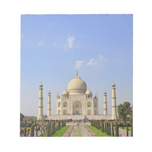 Taj Mahal a mausoleum located in Agra India Notepad