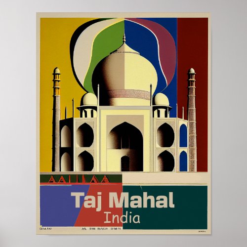 Taj Mahal Abstract Art Poster