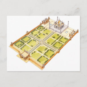 Taj Mahal. Adra India. Tomb and gardens Postcard