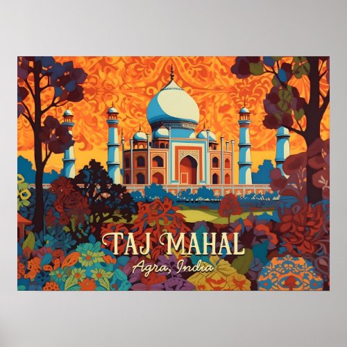 Taj Mahal Agra India Home Office Wall Art Poster