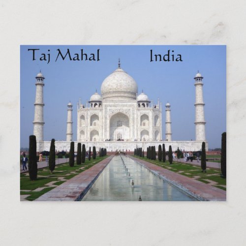 Taj Mahal Agra India Postcard
