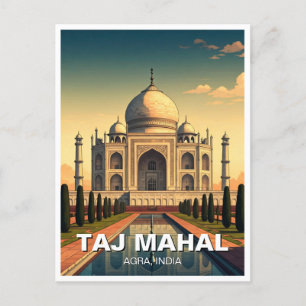 Taj Mahal Agra India Travel Souvenir Postcard