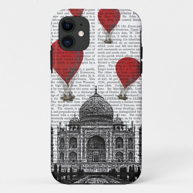 Taj Mahal and Red Hot Air Balloons Case-Mate iPhone Case (Back)