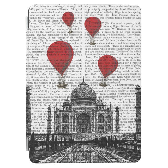 Taj Mahal and Red Hot Air Balloons iPad Air Cover (Front)