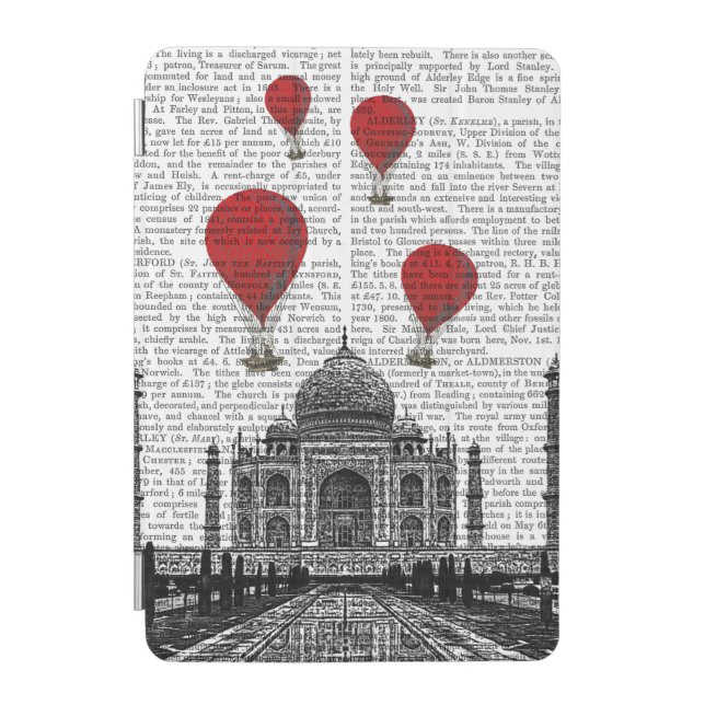 Taj Mahal and Red Hot Air Balloons iPad Mini Cover (Front)