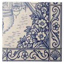Taj Mahal Azulejo Mural Tile 6 of 6 Bottom Right