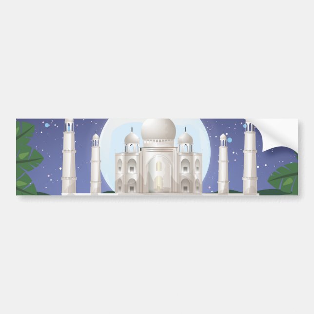 taj mahal bumper sticker (Front)