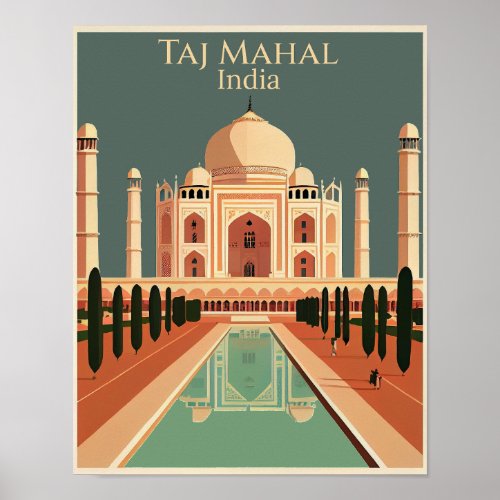 Taj Mahal Contemporary Art Design Poster