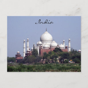 taj mahal distant postcard