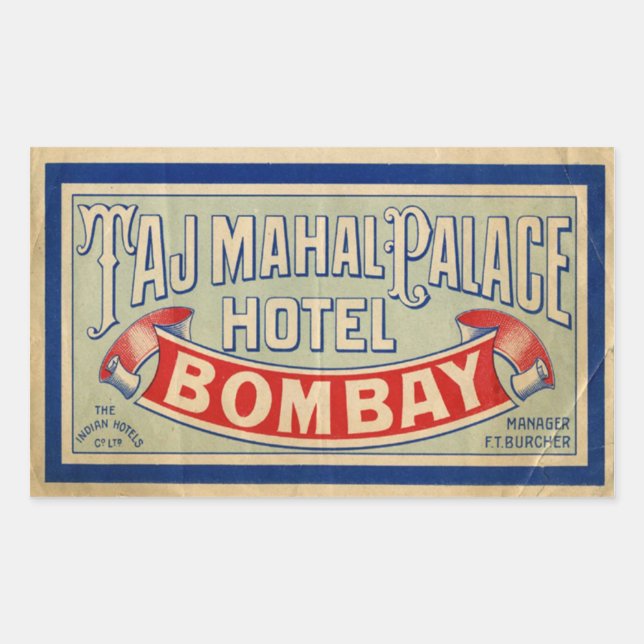 Taj Mahal Hotel Rectangular Sticker (Front)