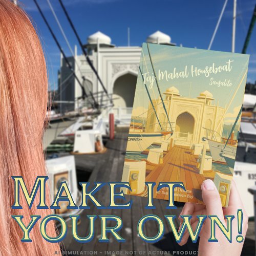 Taj Mahal Houseboat, Sausalito, California Travel  Postcard
