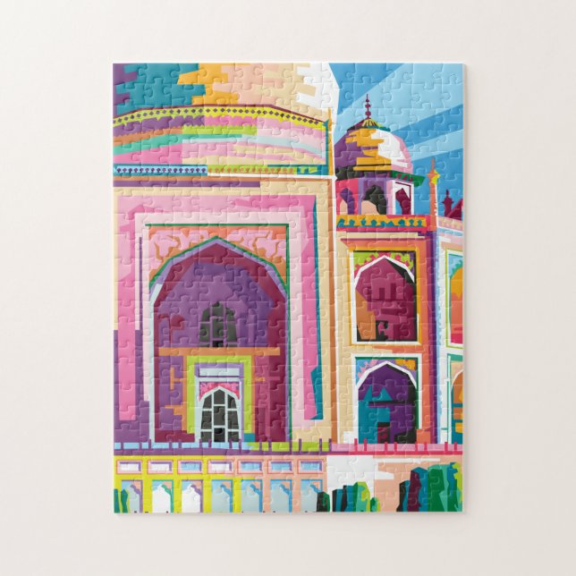 Taj Mahal in India Colorful Pop Art Jigsaw Puzzle (Vertical)
