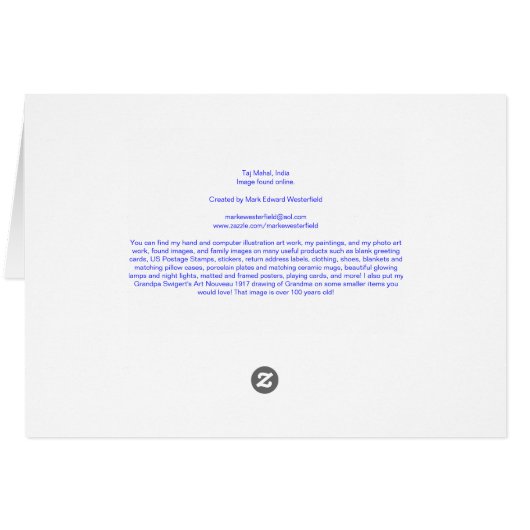 Taj Mahal, India (Back Horizontal)