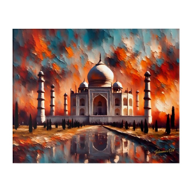 Taj Mahal, India at sunset Acrylic Print (Front)