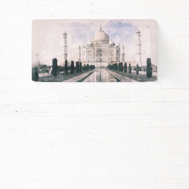 Taj Mahal India Banner – Elegant Indian Art (Insitu)