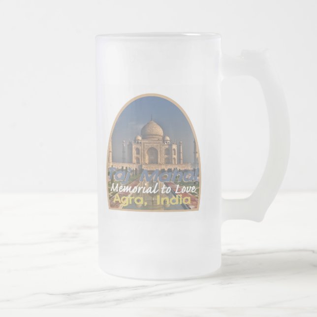 TAJ MAHAL India Frosted Glass Beer Mug (Right)