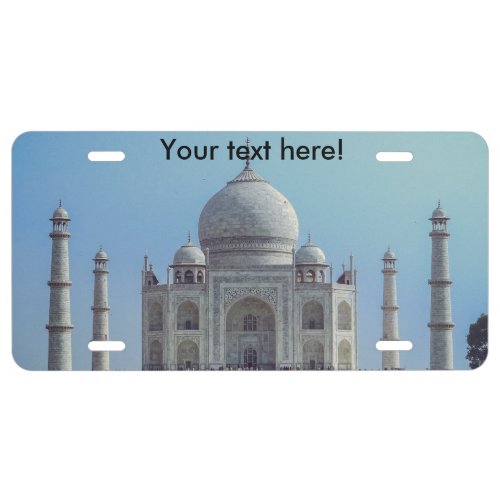 Taj Mahal India License Plate