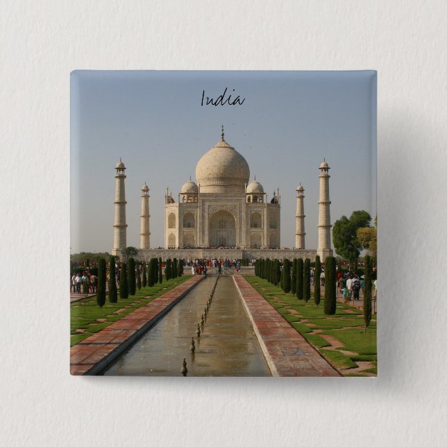 taj mahal india pinback button (Front)