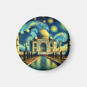 Taj Mahal India Starry Night Magnet