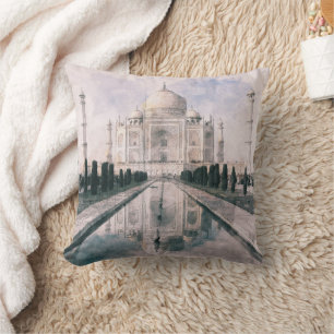 Taj Mahal India Throw Pillow   Exotic Travel Home 