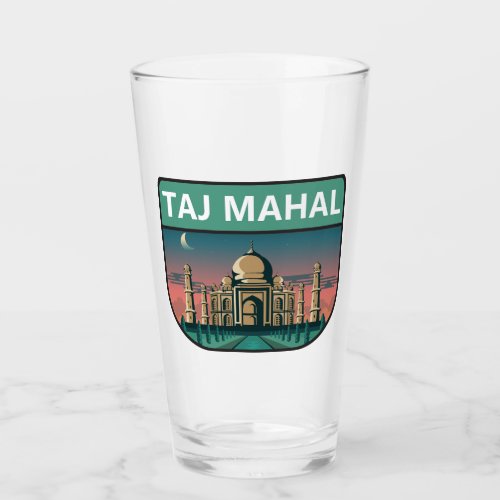 Taj Mahal India Travel Art Vintage Glass