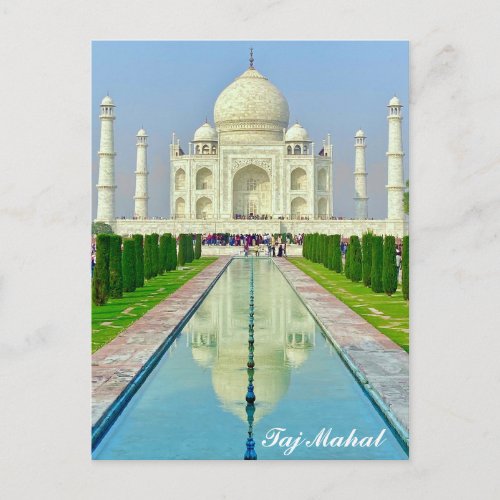 Taj Mahal India Travel Photo Postcard