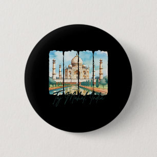 Taj Mahal India Traveling Trip Taj Mahal Souvenir  Button