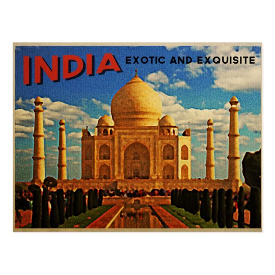 Taj Mahal India Vintage Postcard | Zazzle.com