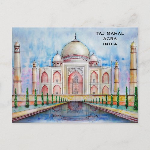 Taj Mahal India Vintage Tourism Travel Add Postcard