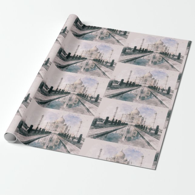 Taj Mahal India Wrapping Paper | Elegant Travel  (Unrolled)