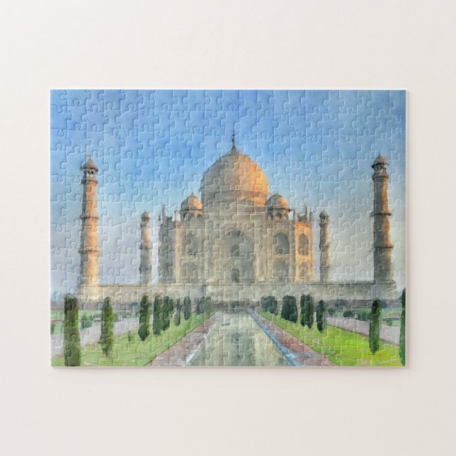 Taj Mahal Jigsaw Puzzle - Colorful Artistic (Horizontal)
