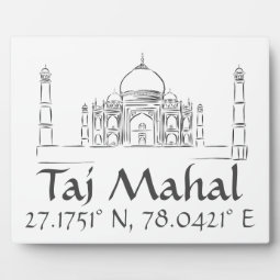 Taj Mahal Latitude Longitude Plaque | Zazzle