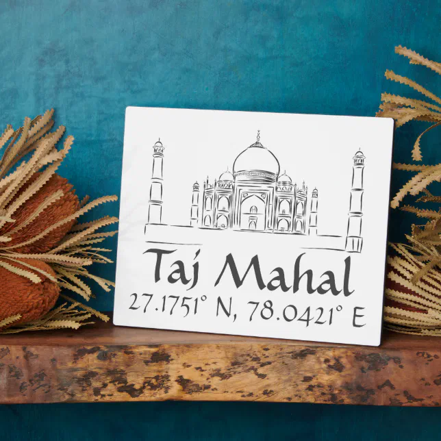 Taj Mahal Latitude Longitude Plaque | Zazzle