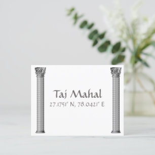 Taj Mahal Latitude Longitude Postcard