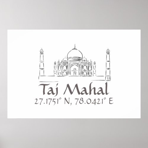 Taj Mahal Latitude  Longitude   Poster