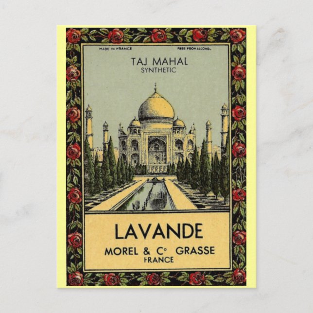 Taj Mahal Lavande Postcard (Front)