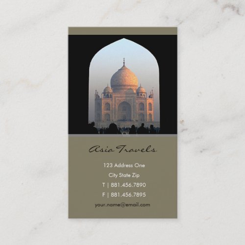 Taj Mahal Light of Dawn India Architecture Photo Business Card