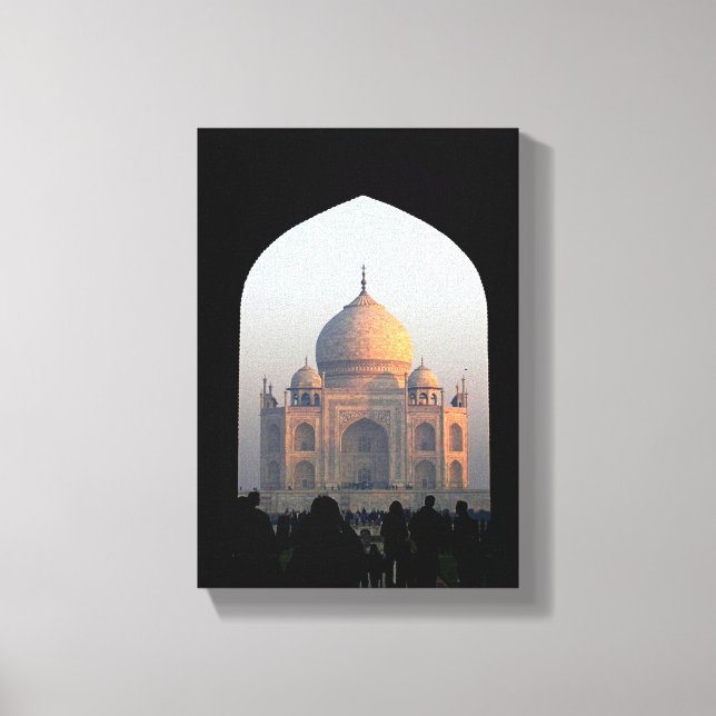 Taj Mahal Light of Dawn India Architecture Photo Canvas Print (Front)