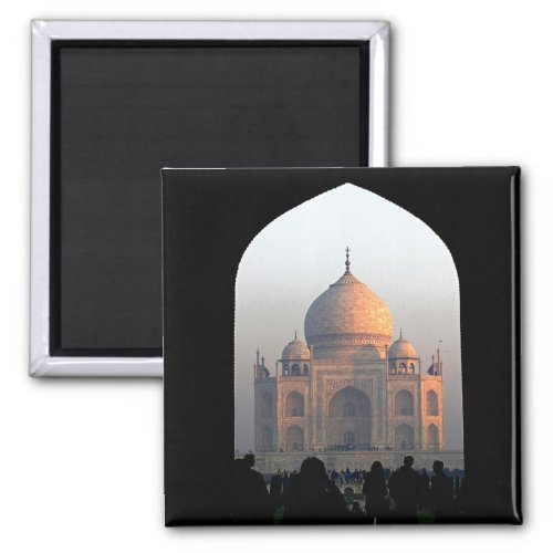 Taj Mahal Light of Dawn India Architecture Photo Magnet