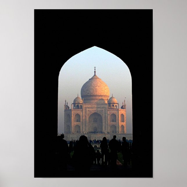 Taj Mahal Light of Dawn India Architecture Photo Poster (Front)