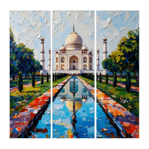 Taj Mahal Morning Light Triptych Wall Art