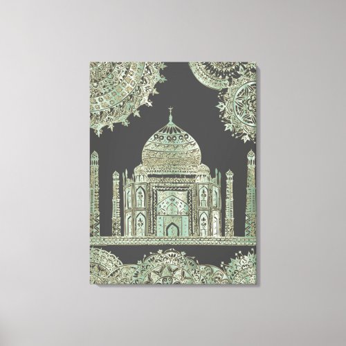 Taj Mahal _ Oriental Bohemian Style Canvas Print