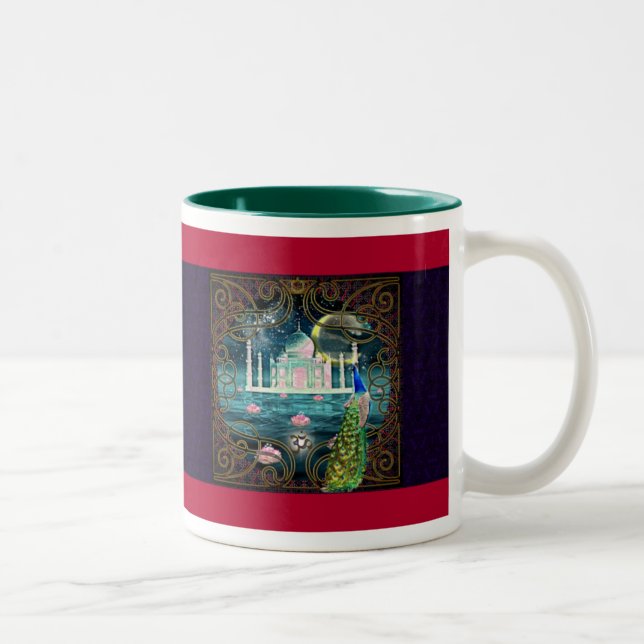 Taj Mahal - Oriental Bohemian Style Two-Tone Coffee Mug (Right)