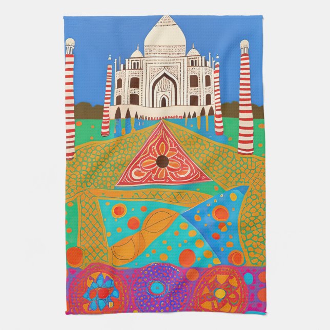Taj Mahal painting Kitchen Towel (Vertical)