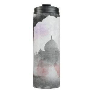 Taj Mahal Postcard Vintage Travel Thermal Tumbler