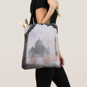 Taj Mahal Postcard Vintage Travel Tote Bag – Retro
