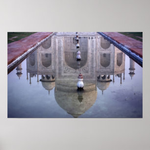 Taj Mahal reflection, Agra, Uttar Pradesh, Poster