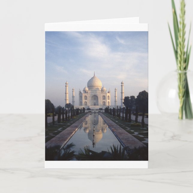 Taj Mahal Reflection in Agra, Uttar Pradesh, India Card (Front)